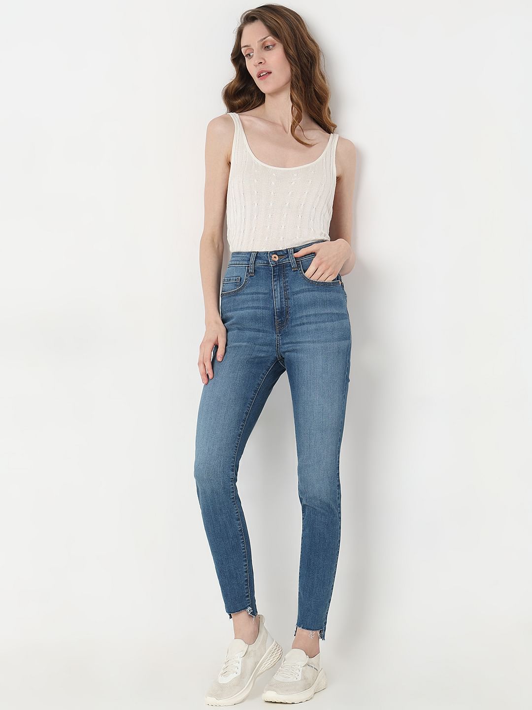 Blue High Rise Wendy Skinny Fit Jeans