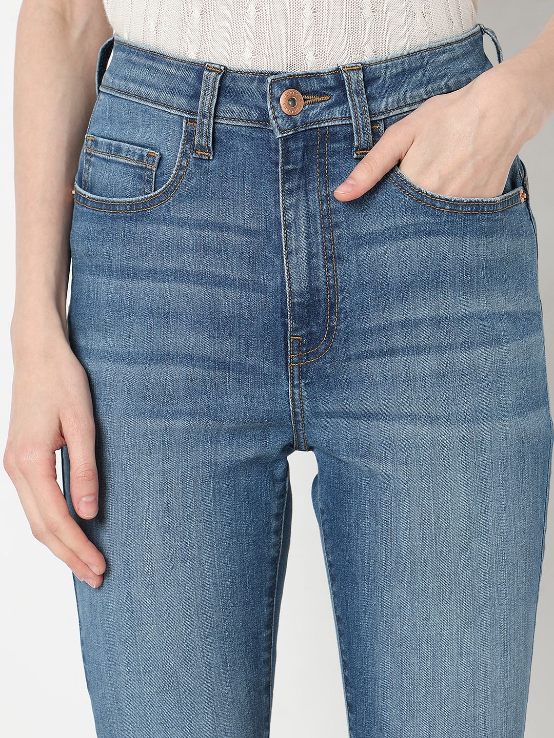 Blue High Rise Wendy Skinny Fit Jeans