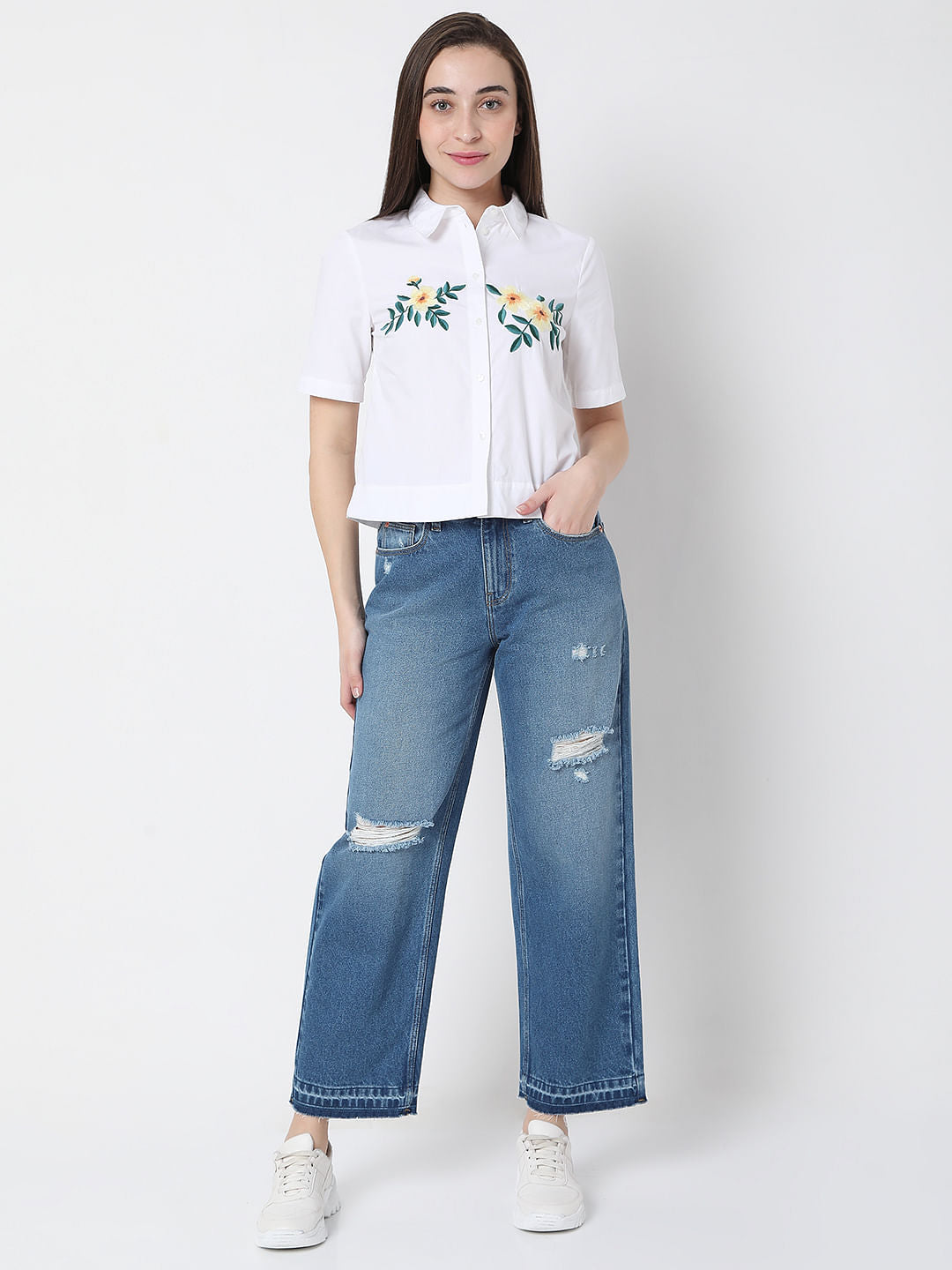 White Embroidered Shirt