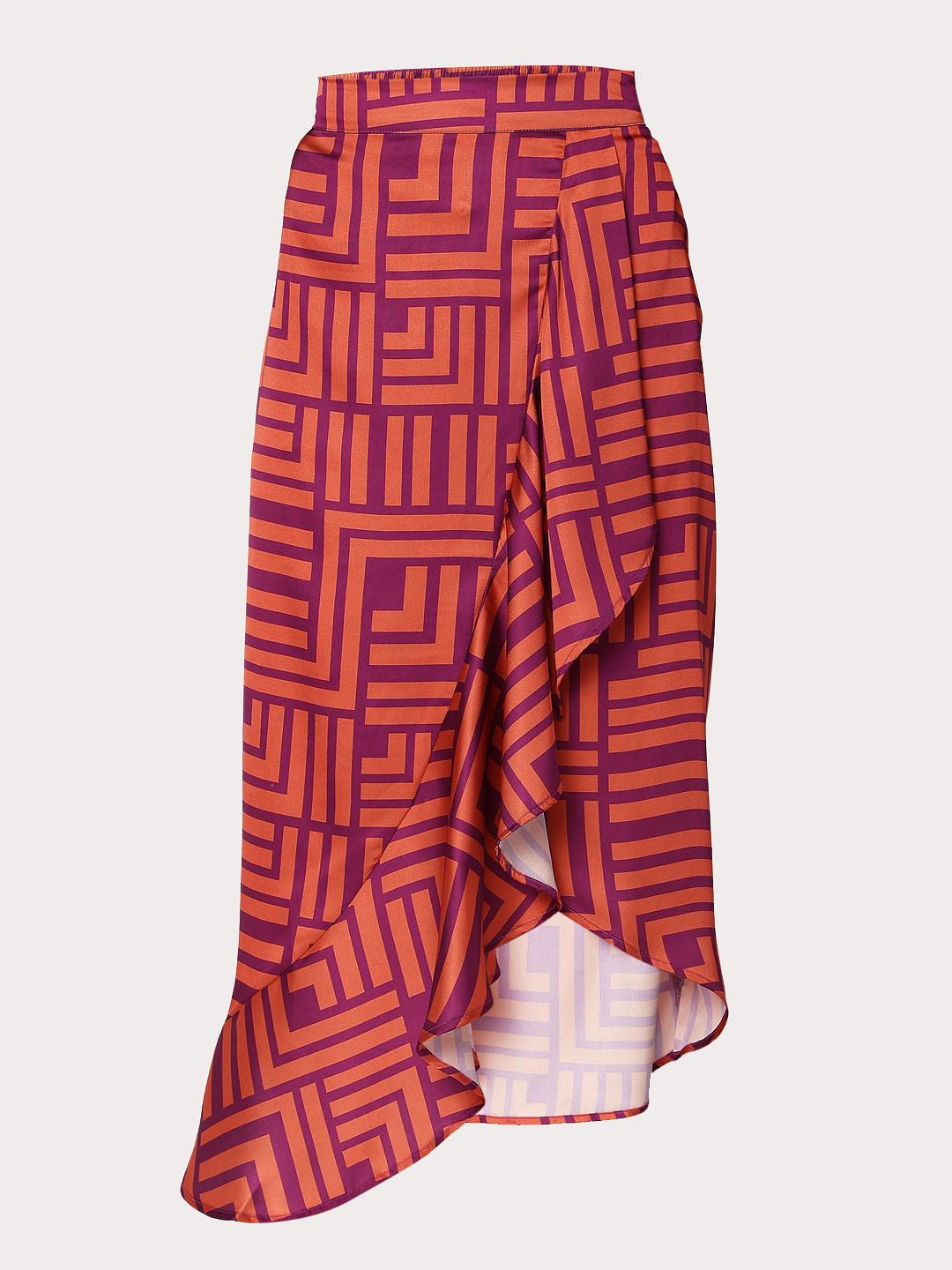 Coral High Rise Abstract Print Skirt