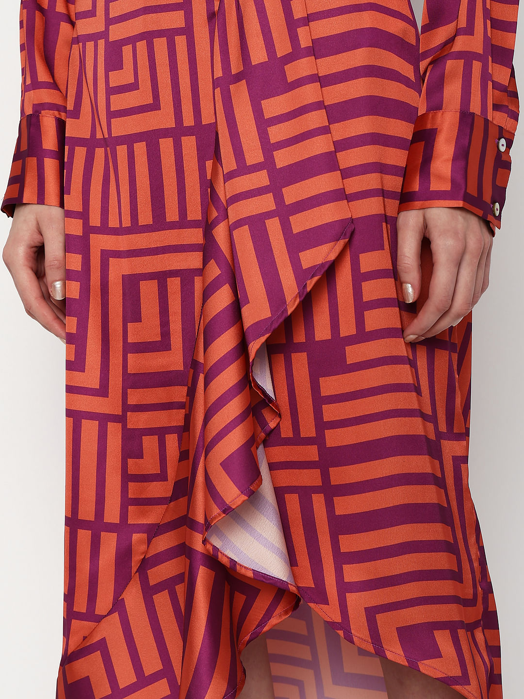 Coral High Rise Abstract Print Skirt