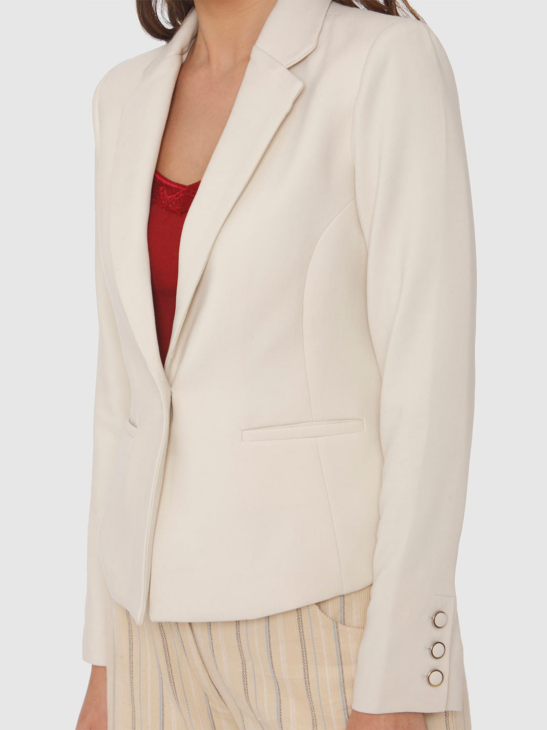Beige Formal Blazer