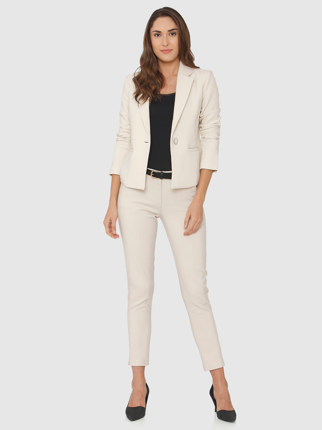 Beige Formal Blazer