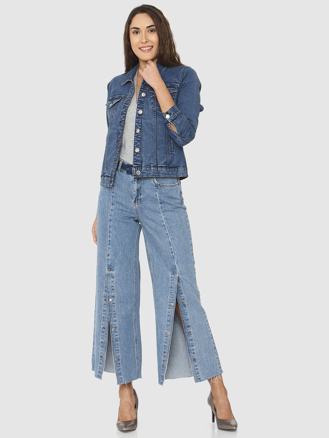 Blue Denim Biker Jacket