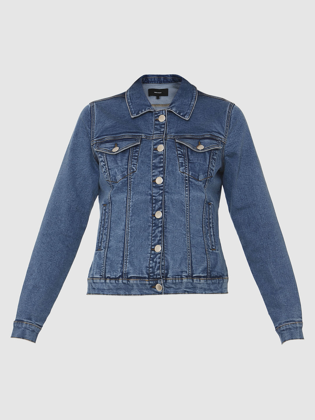 Blue Denim Biker Jacket