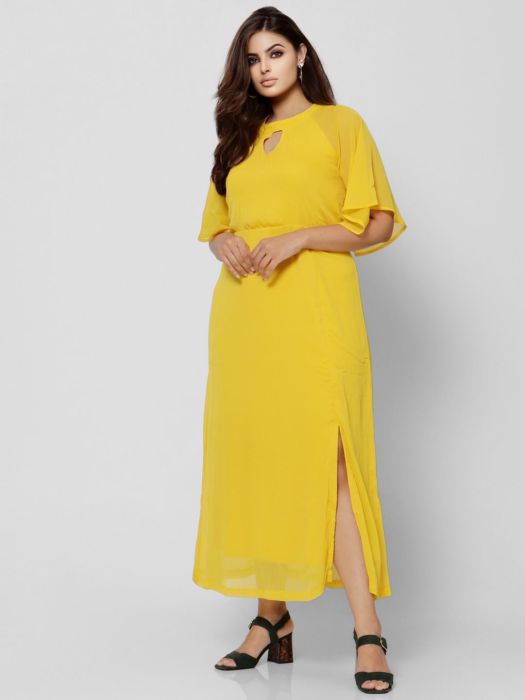 Curve Yellow Maxi Dress