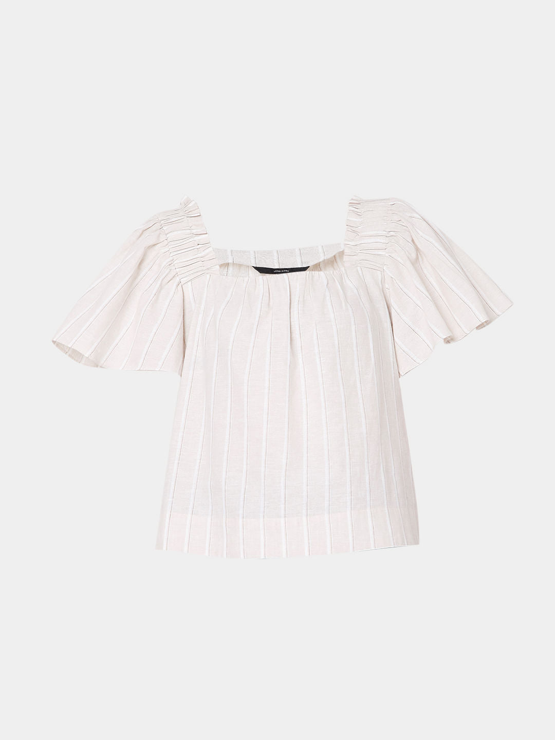 Beige Striped Top