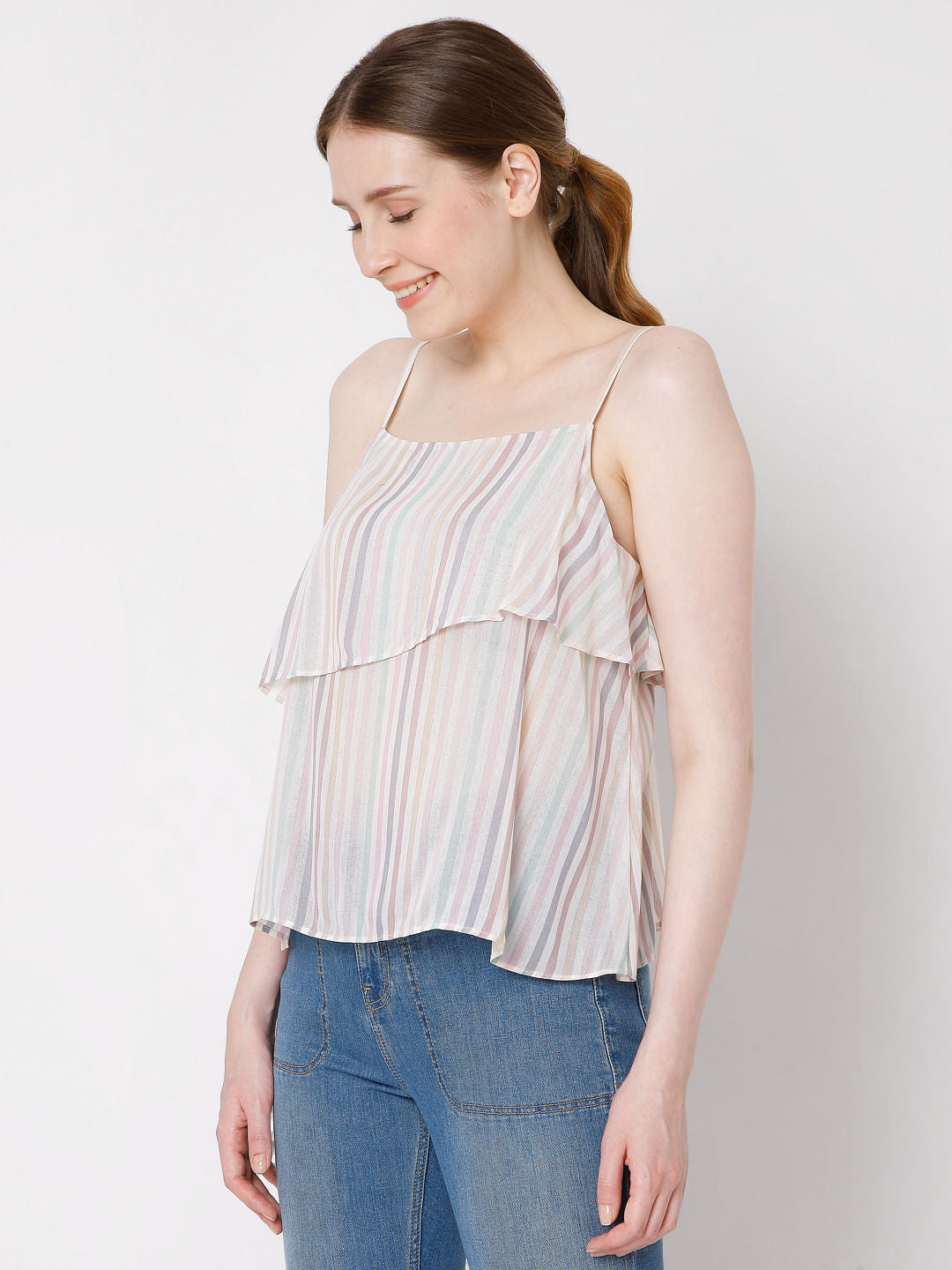 Multi-Coloured Striped Top