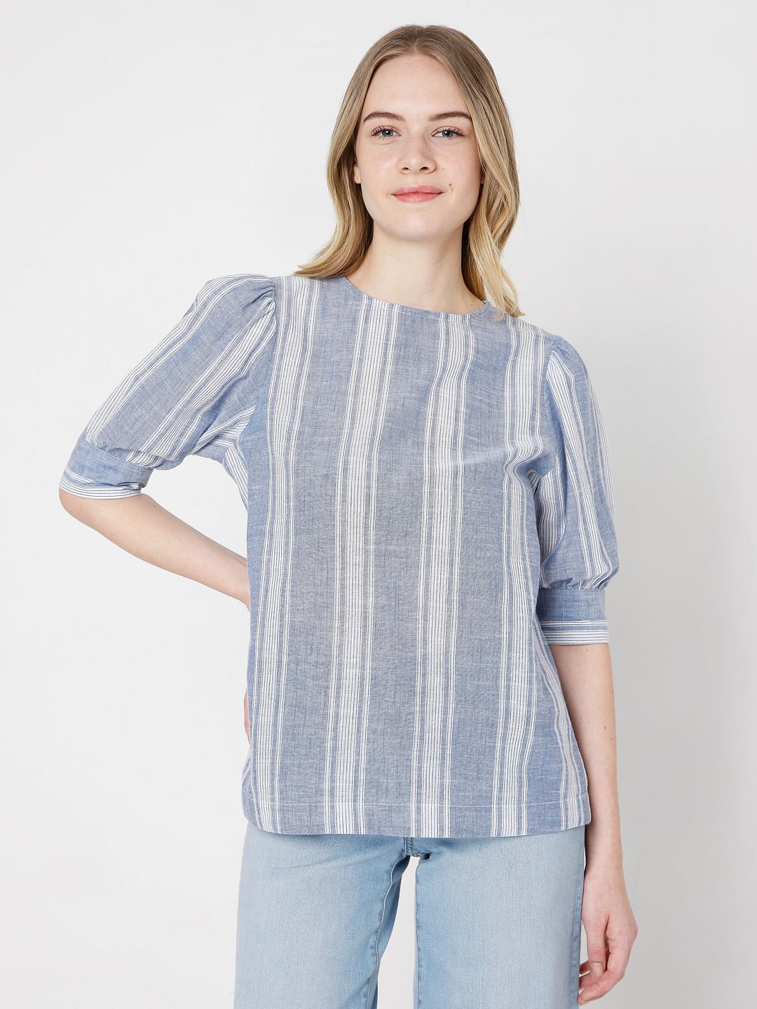 Blue Striped Top