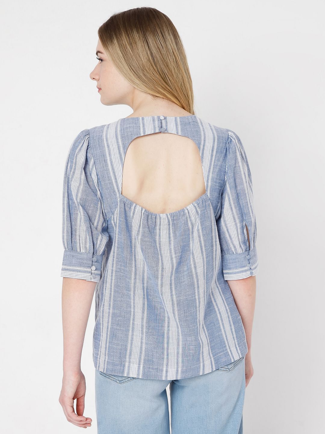 Blue Striped Top