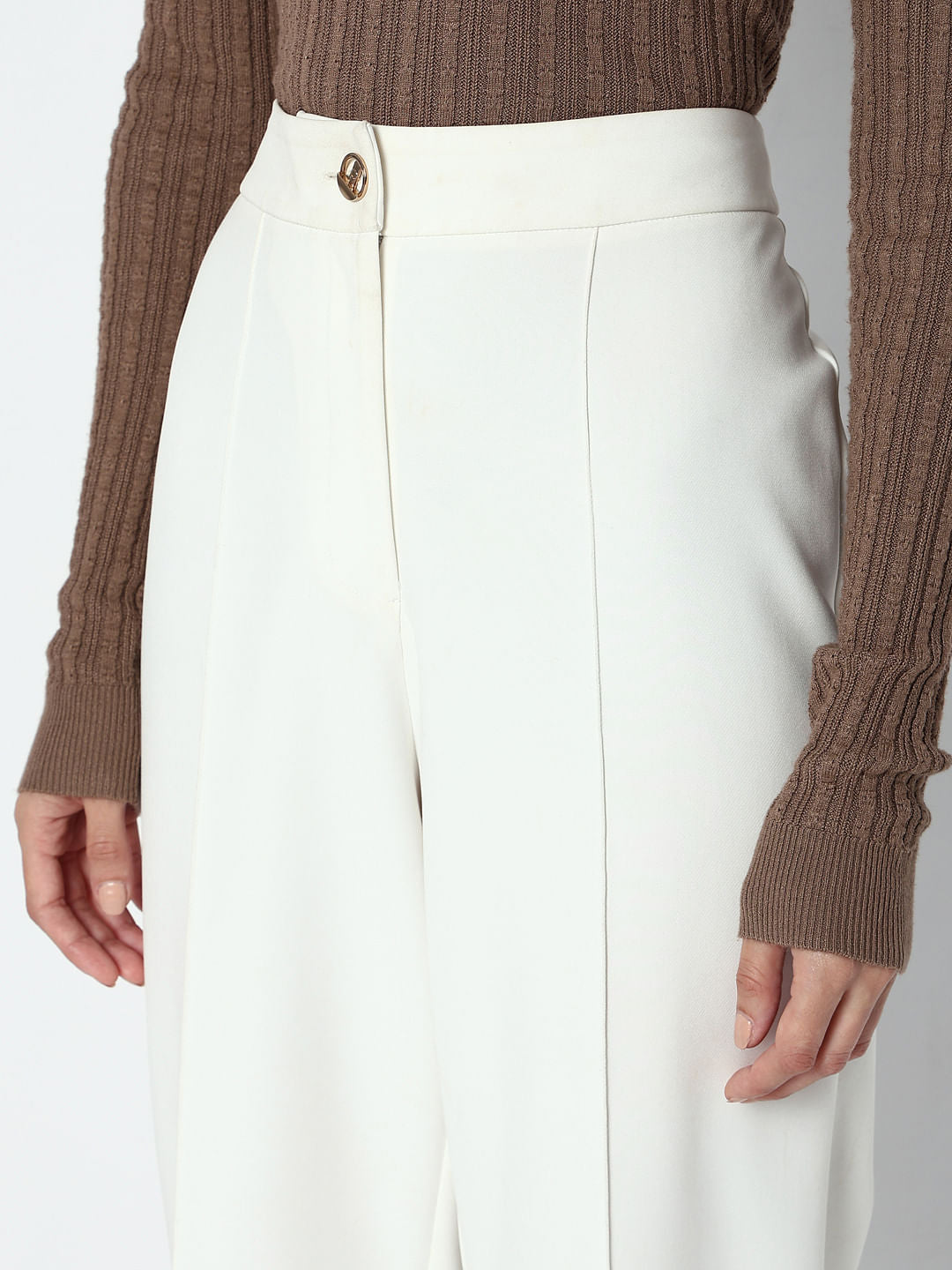 White High Rise Pants