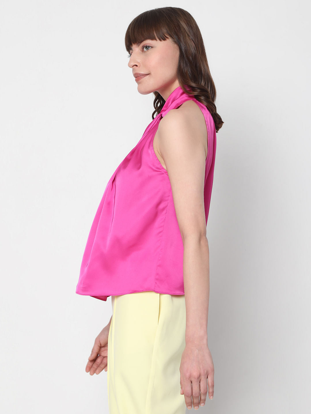 Fuschia Pink Halter Neck Top
