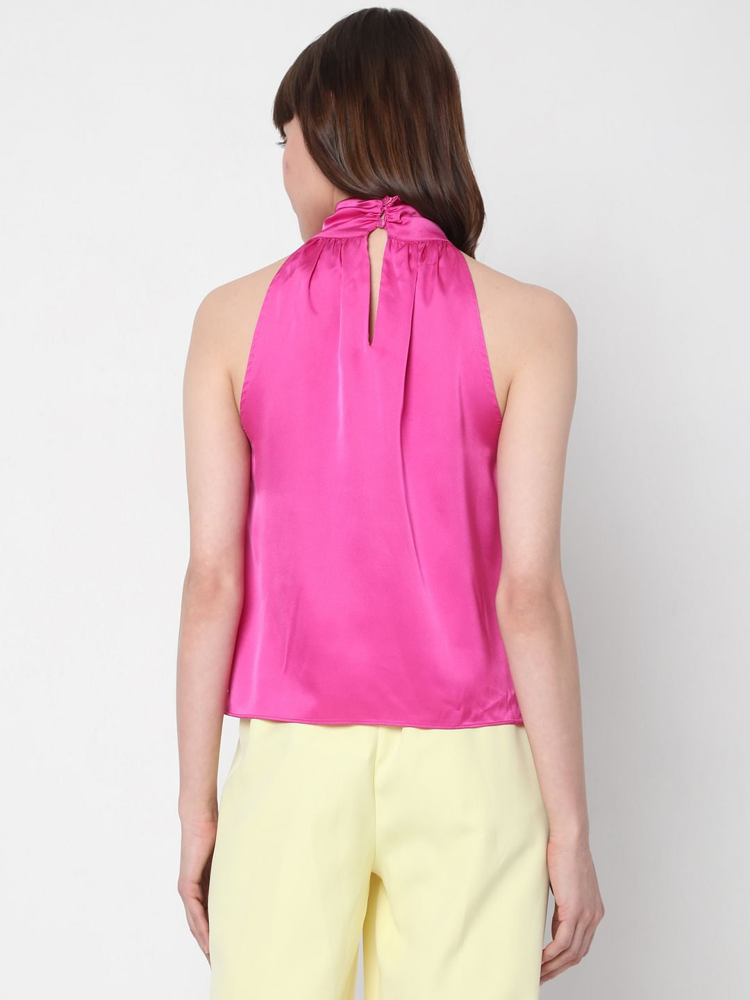 Fuschia Pink Halter Neck Top