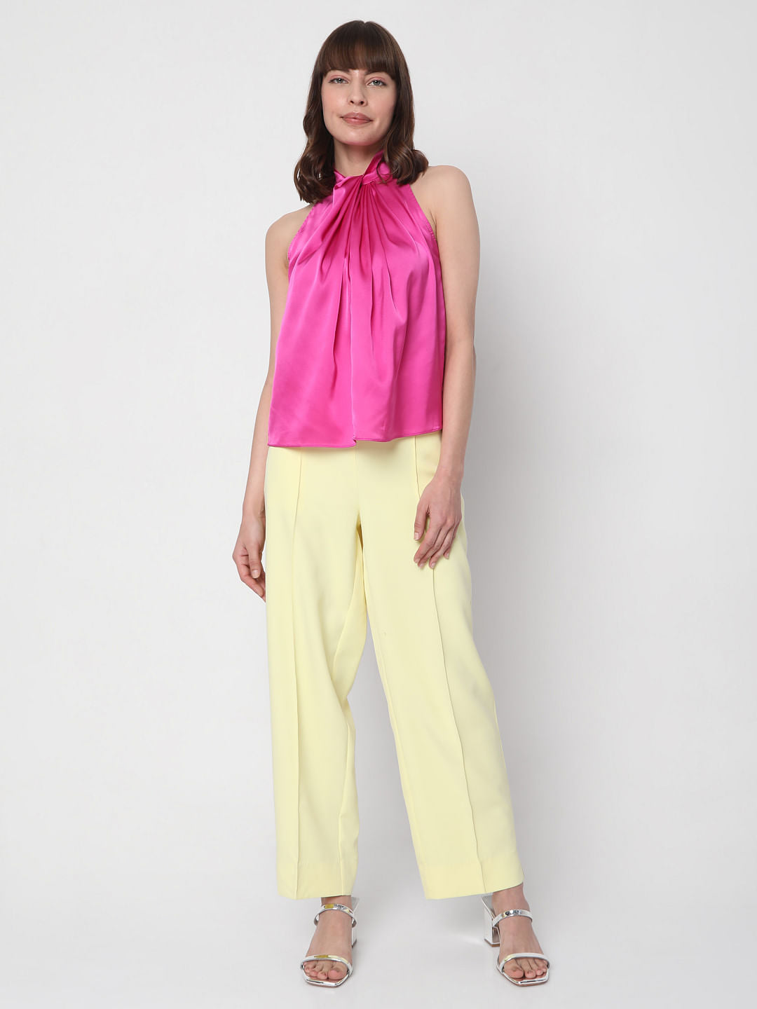 Fuschia Pink Halter Neck Top