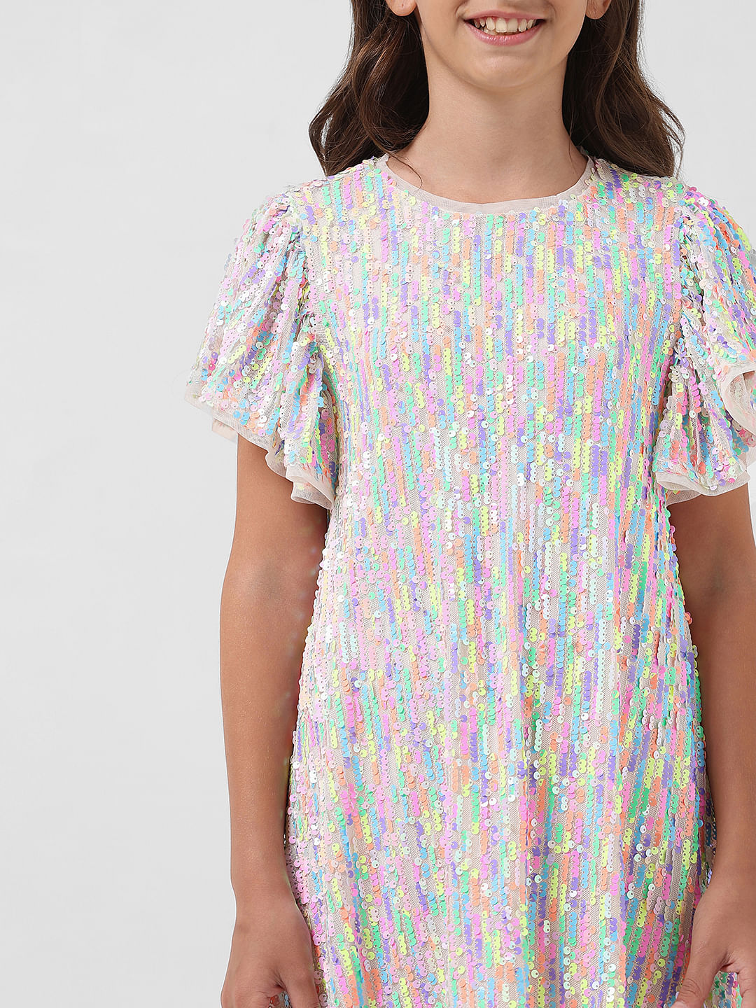 Girl Lilac Sequinned Shift Dress