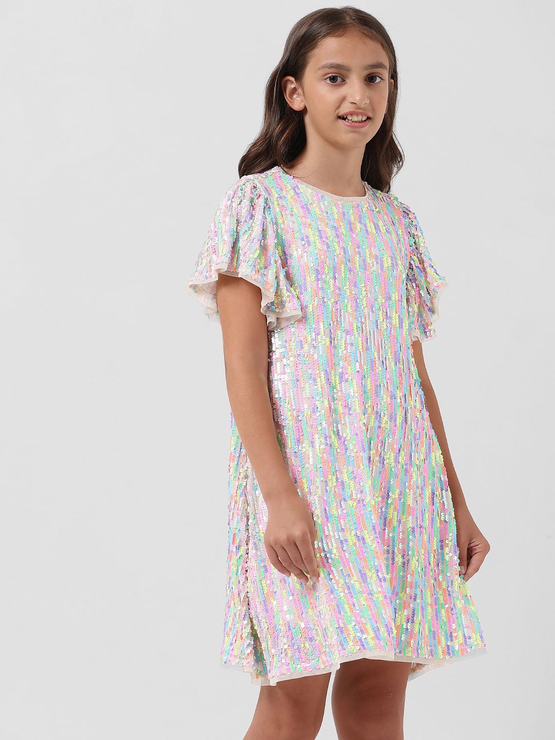 Girl Lilac Sequinned Shift Dress