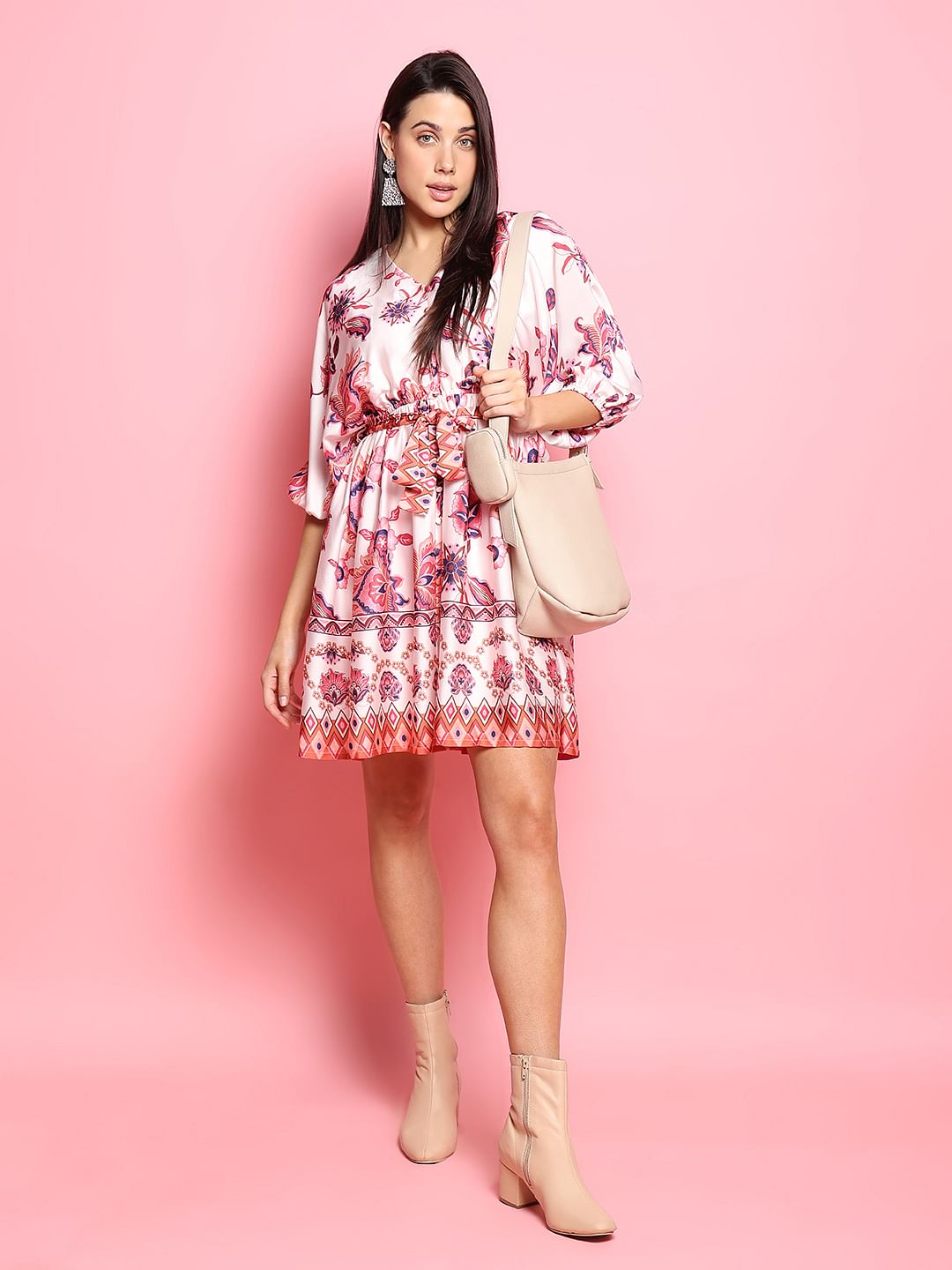 Red Floral Fit & Flare Dress