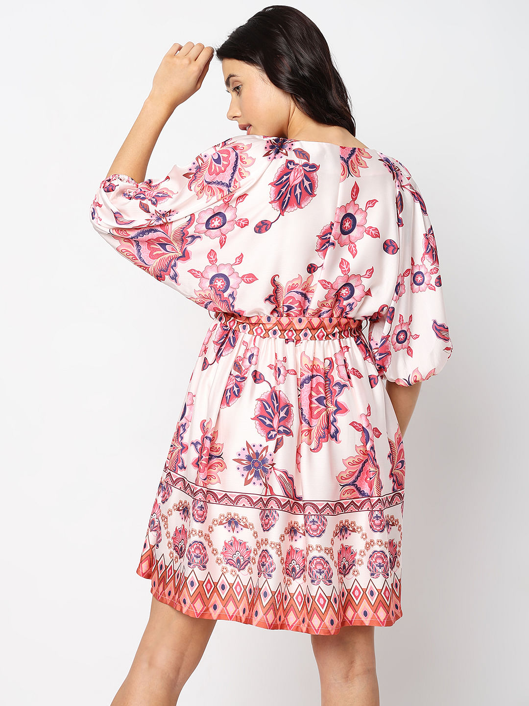 Red Floral Fit & Flare Dress