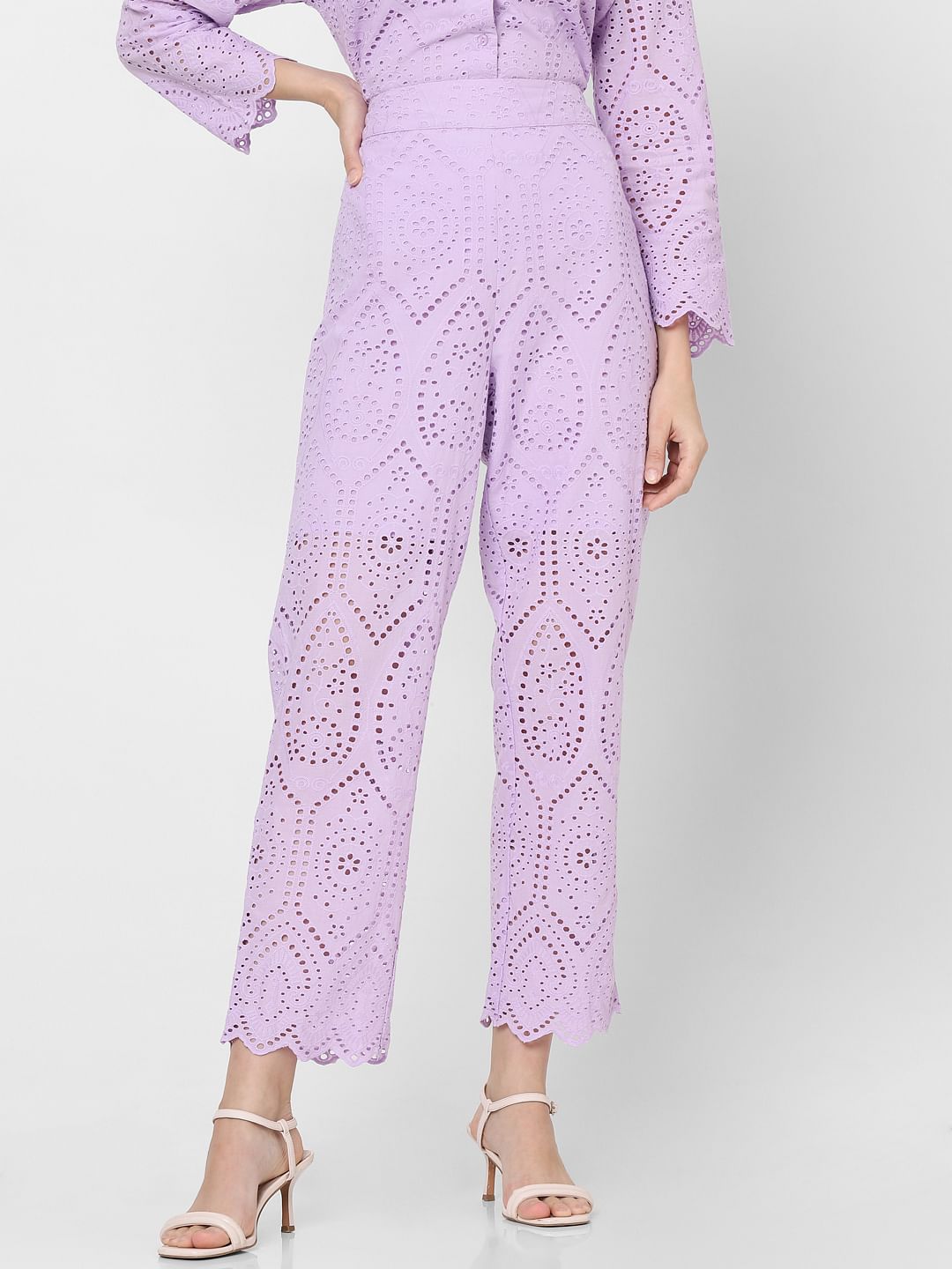 Lilac High Rise Co-Ord Set Pants