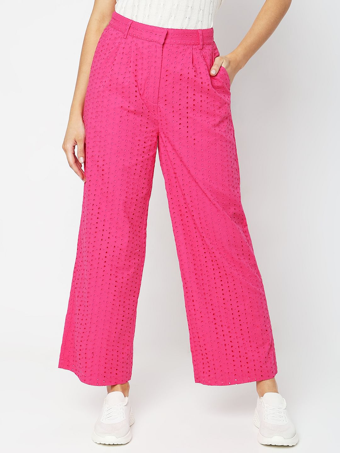 Pink High Rise Co-Ord Set Pants