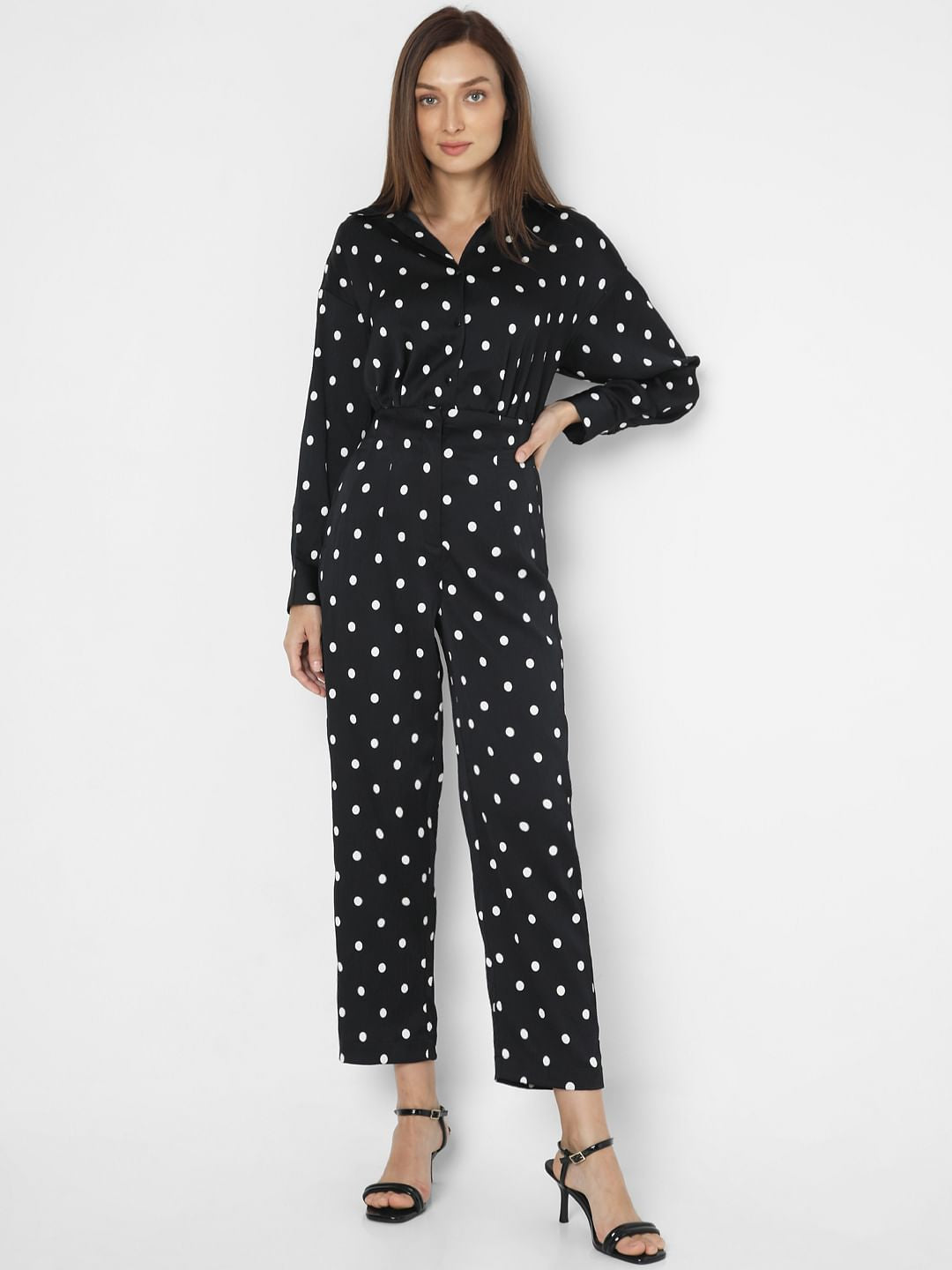Black High Rise Polka Dot Pants