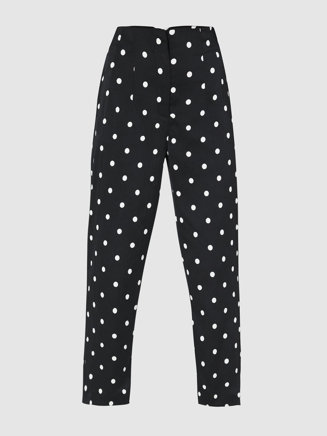 Black High Rise Polka Dot Pants