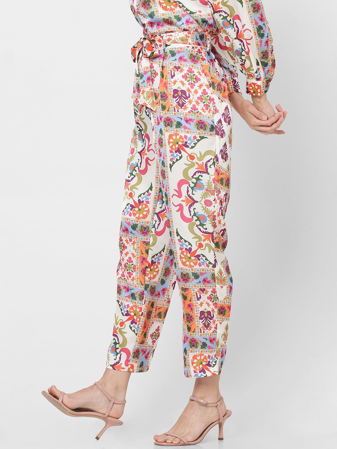 Multi-Coloured High Rise Printed Pants