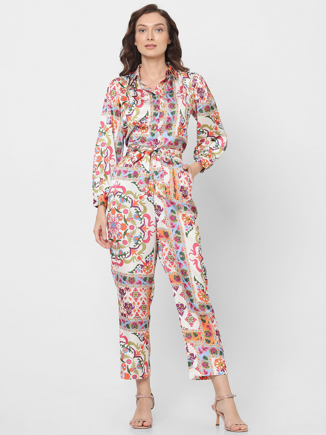 Multi-Coloured High Rise Printed Pants