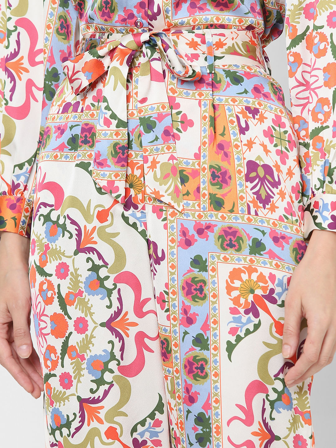 Multi-Coloured High Rise Printed Pants