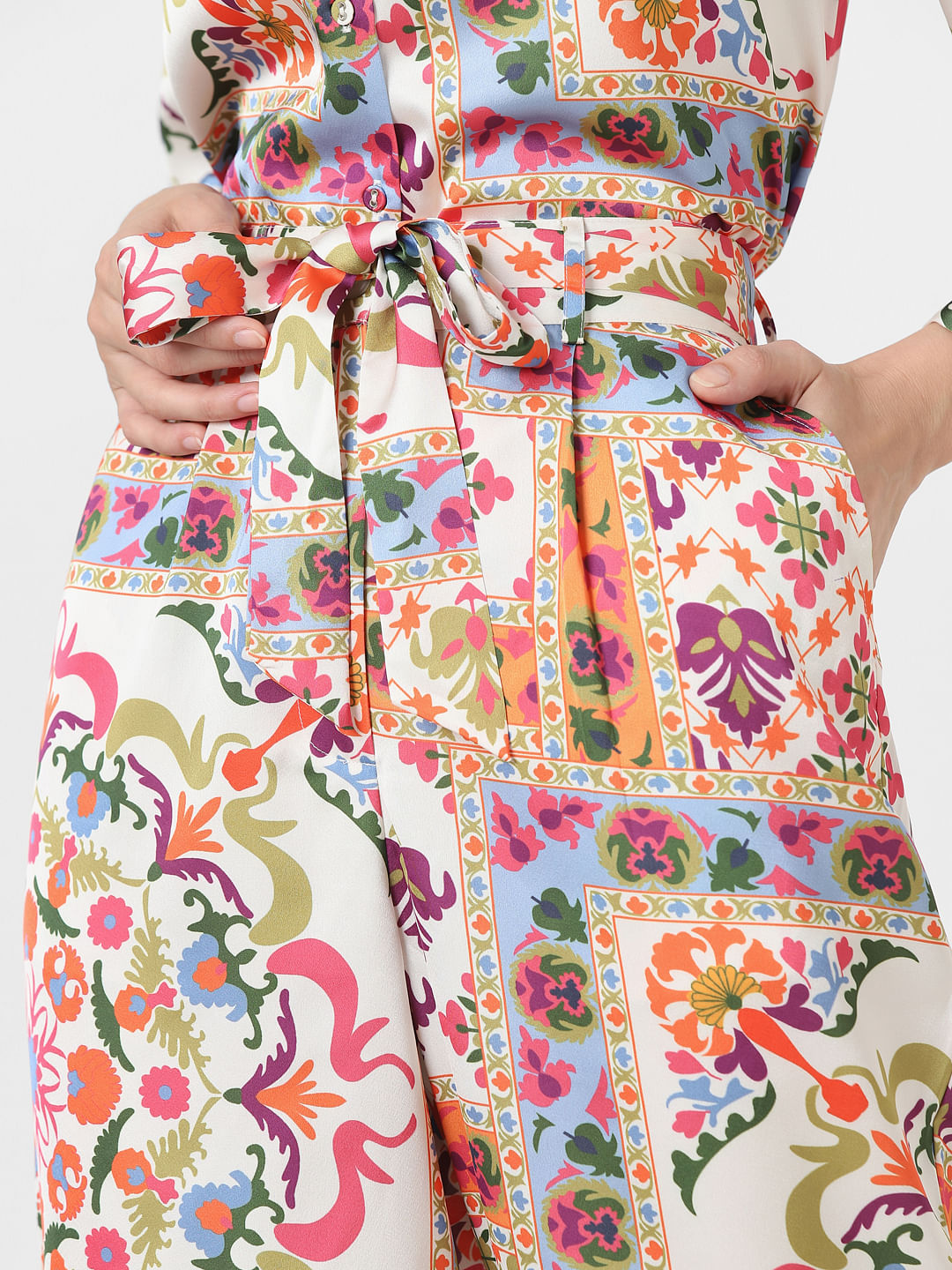 Multi-Coloured High Rise Printed Pants