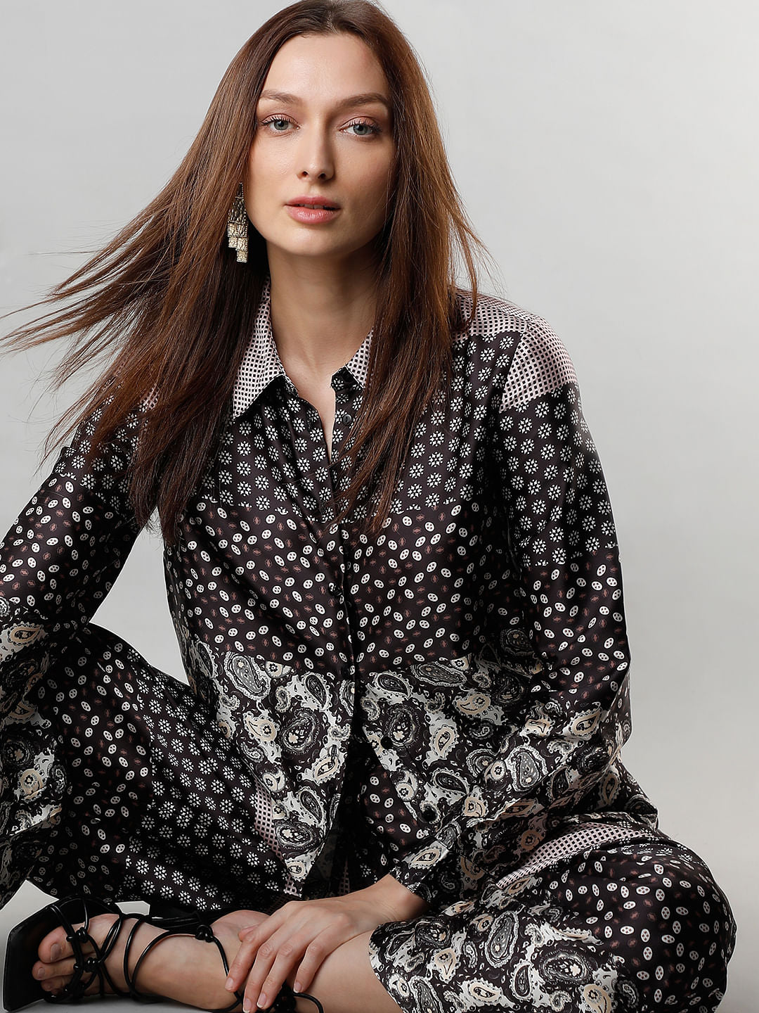 Dark Brown All Over Printed Shirt