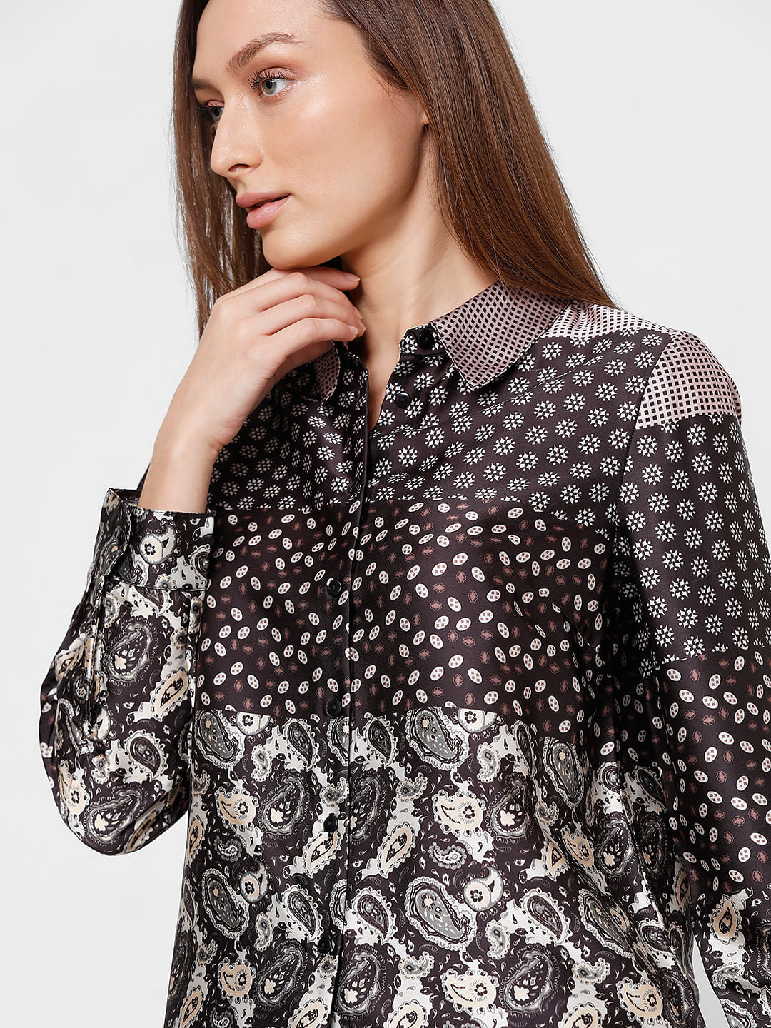 Dark Brown All Over Printed Shirt