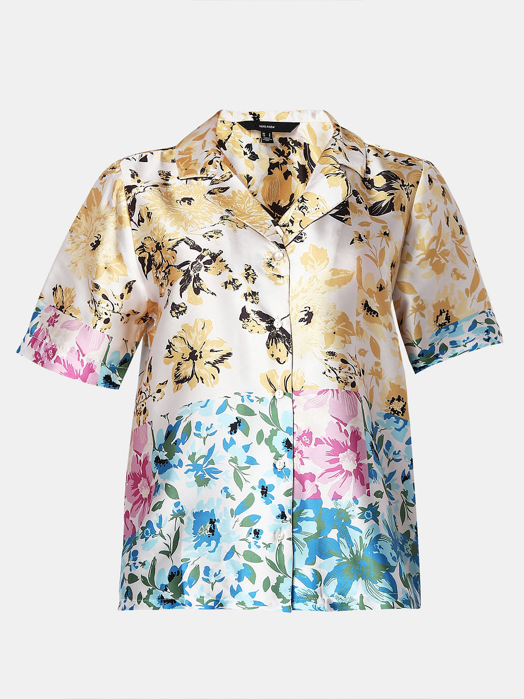 Multi-Colour Floral Satin Shirt