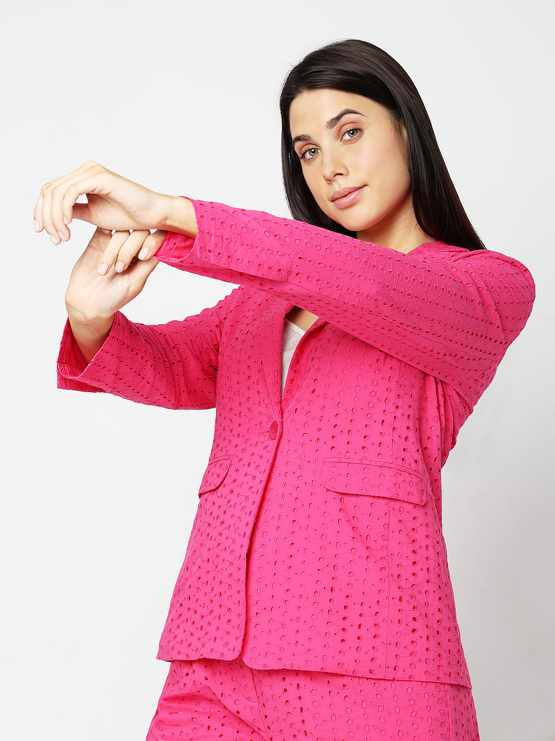 Pink Cut-Out Co-Ord Set Blazer