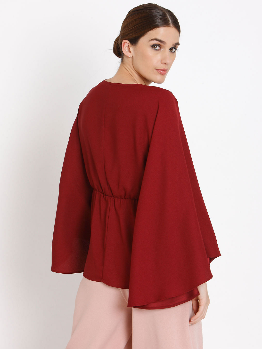 Red Cape Sleeves Top