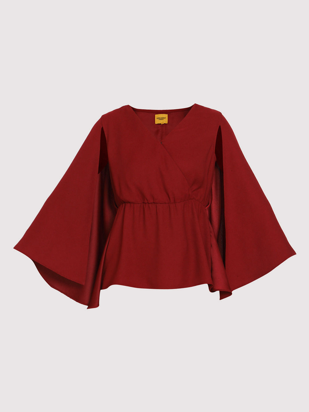 Red Cape Sleeves Top