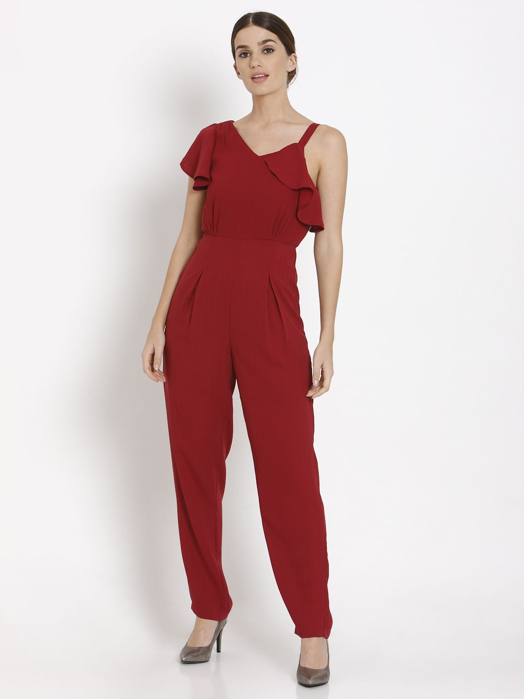 Red Flounce Jumpsuit