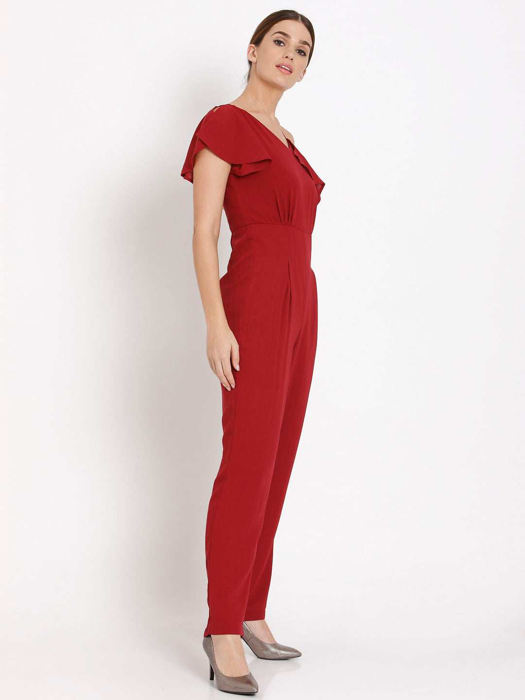 Red Flounce Jumpsuit