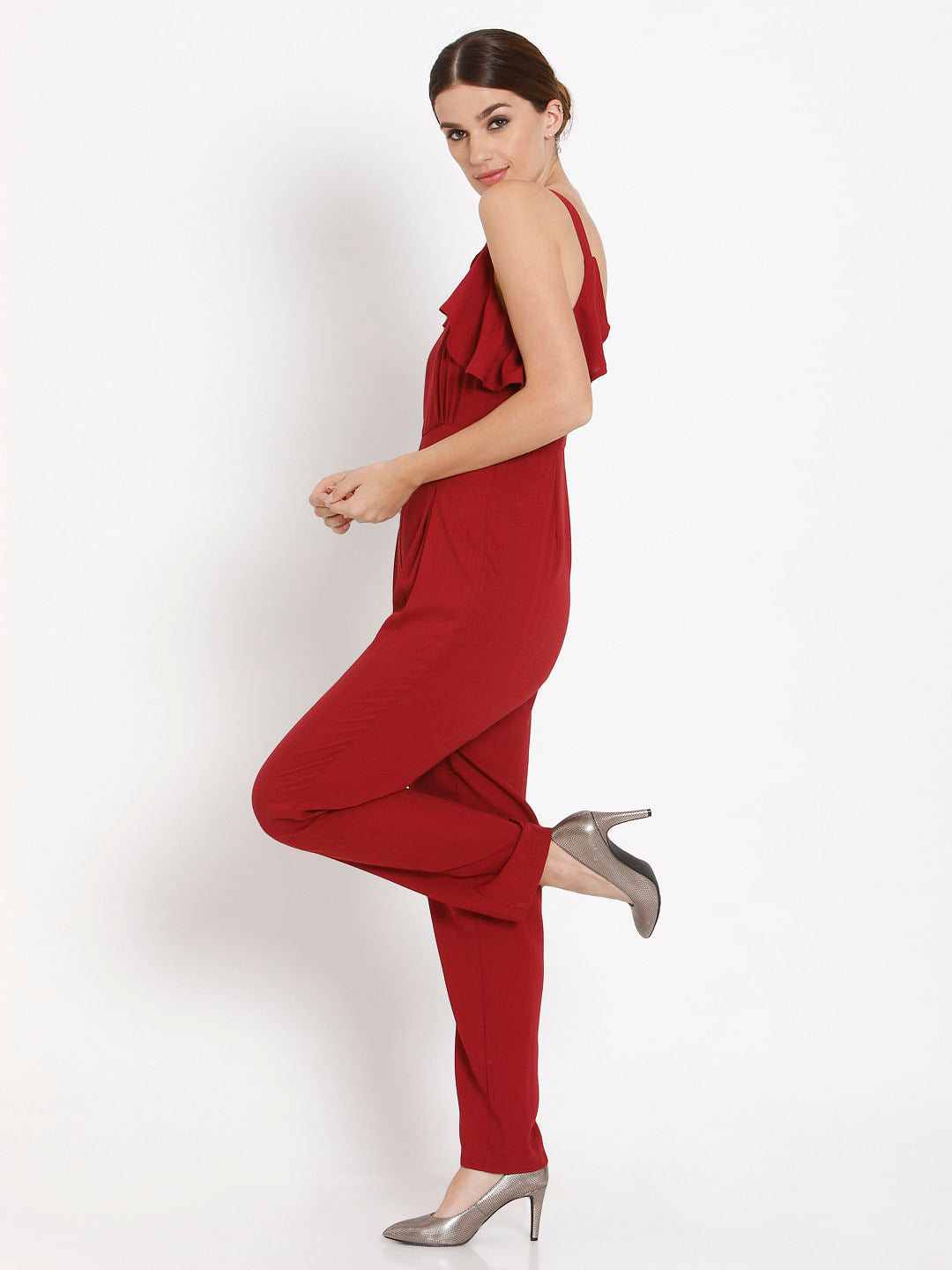 Red Flounce Jumpsuit