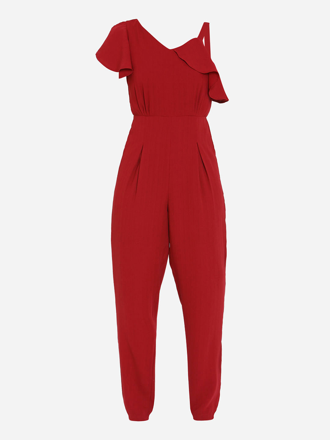 Red Flounce Jumpsuit