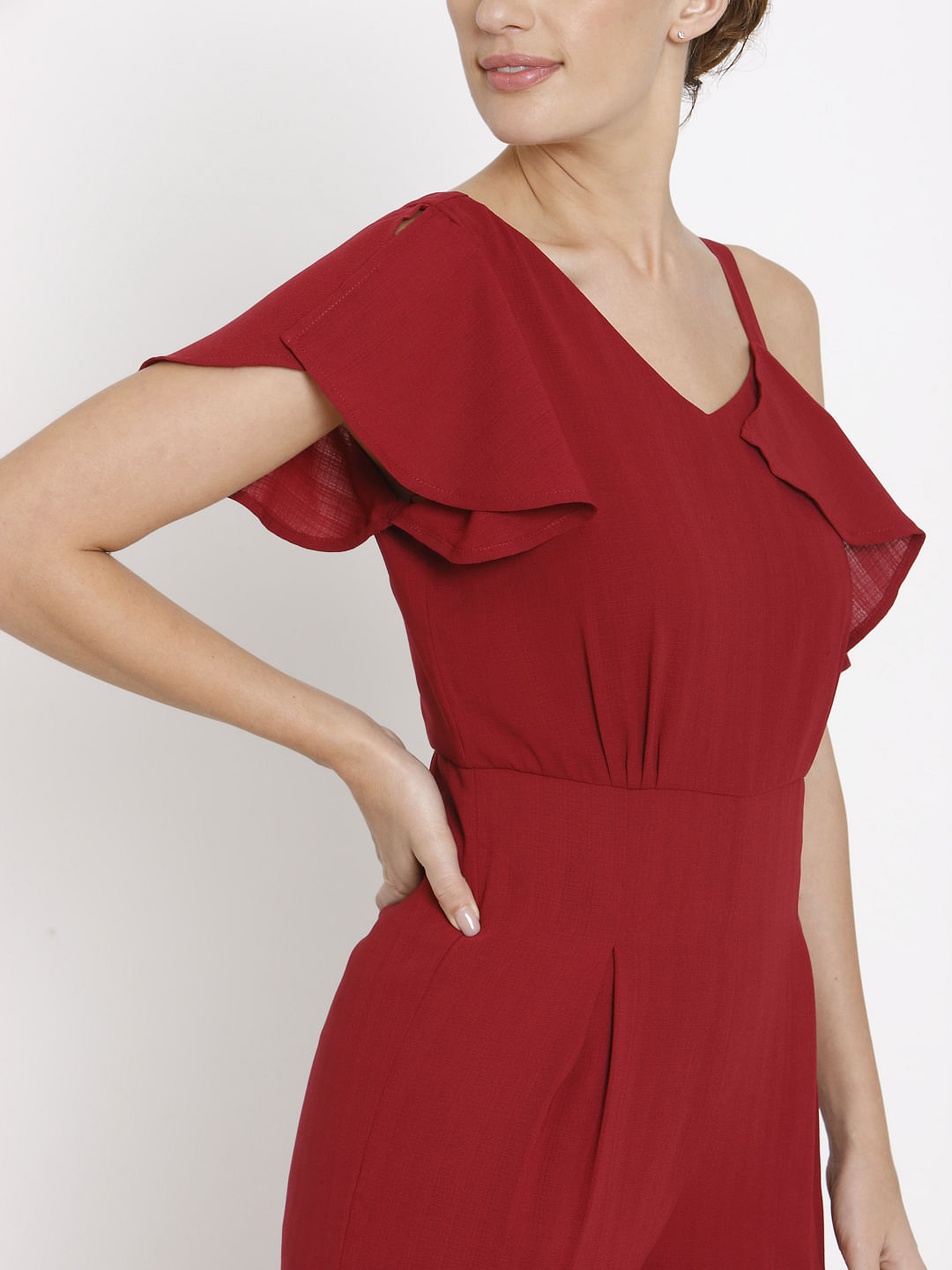 Red Flounce Jumpsuit