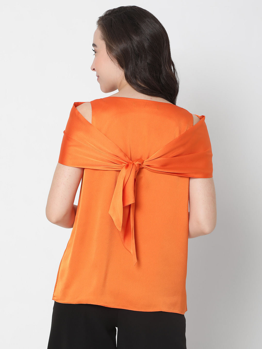 Orange High Neck Top