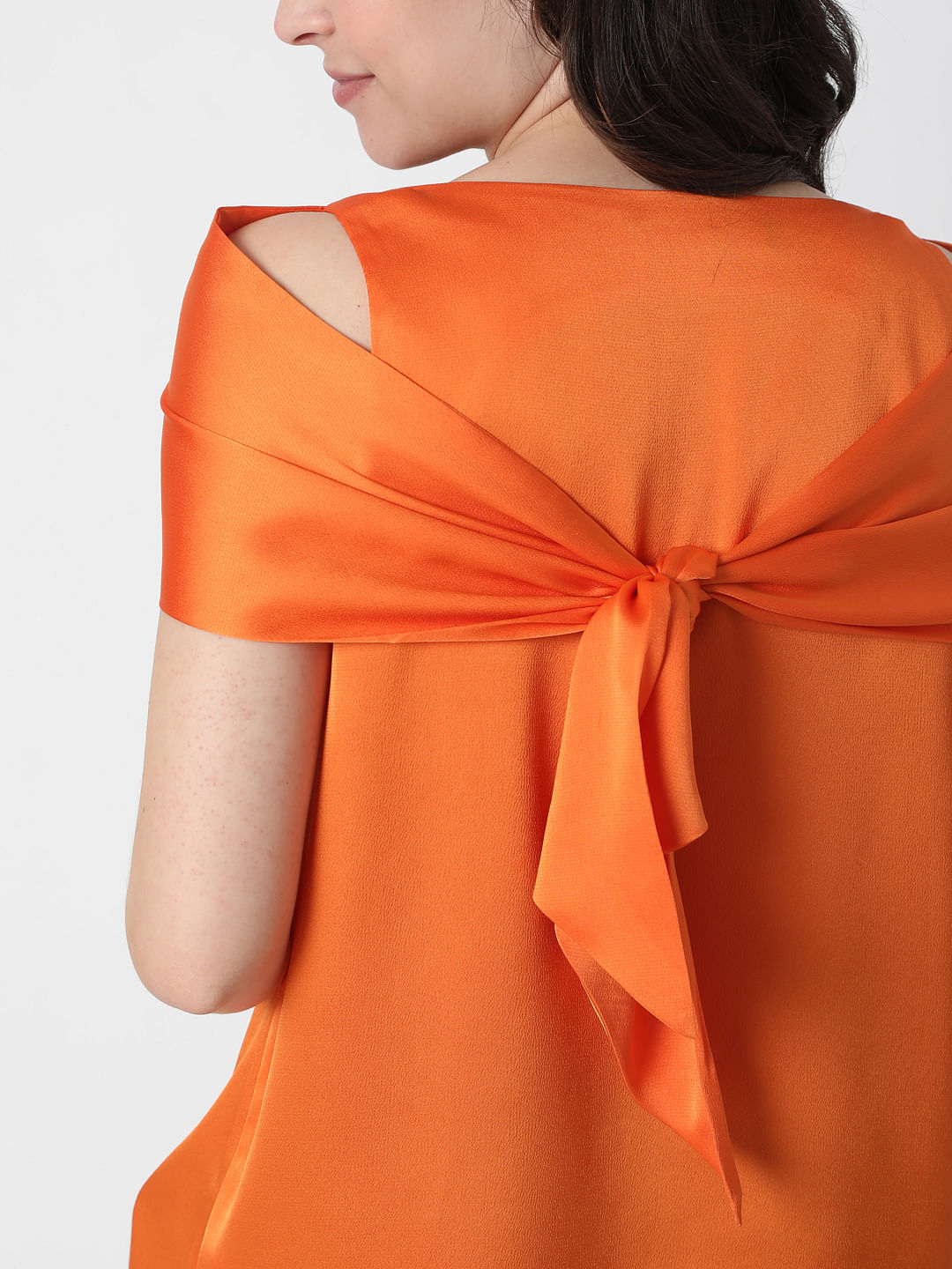 Orange High Neck Top