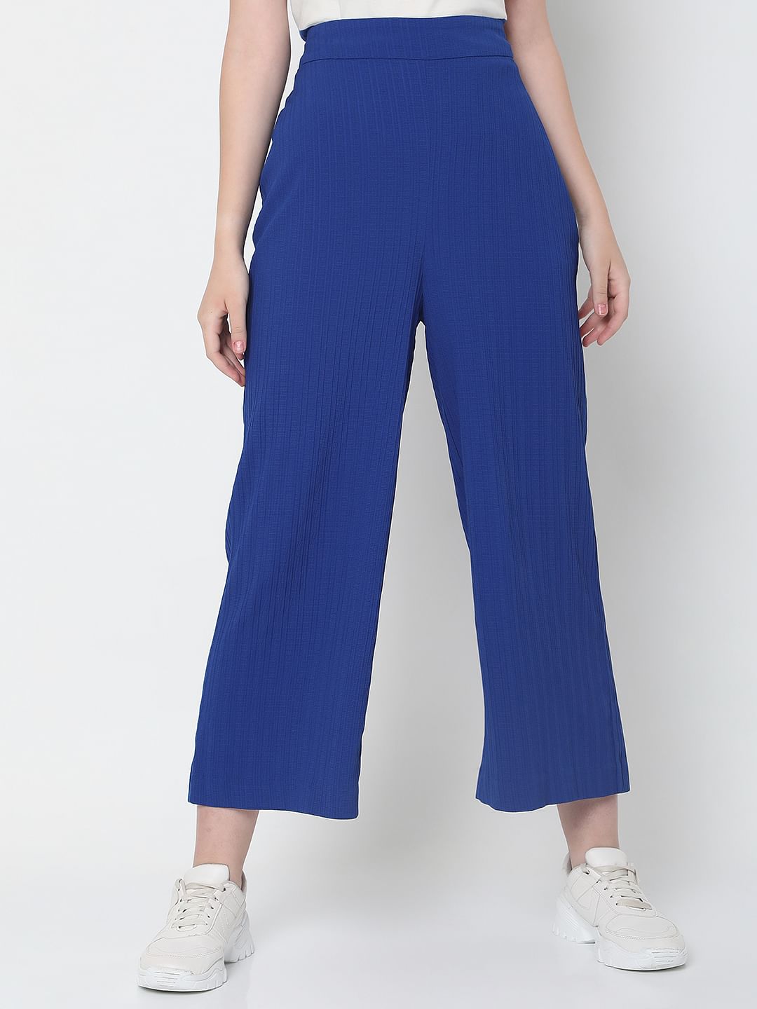 Blue High Rise Co-Ord Set Pants