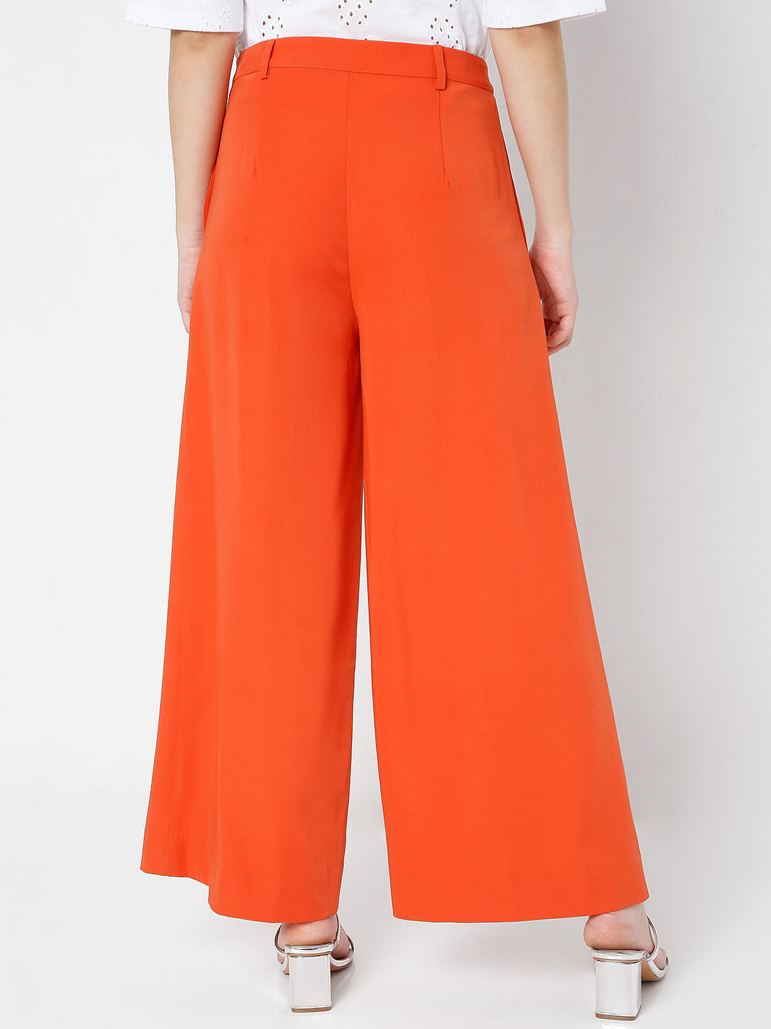 Orange High Waist Flared Pants