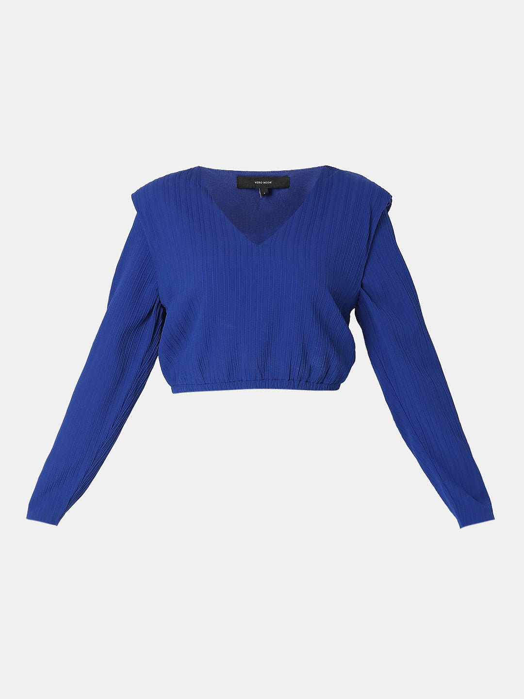 Blue Cropped Co-Ord Set Top