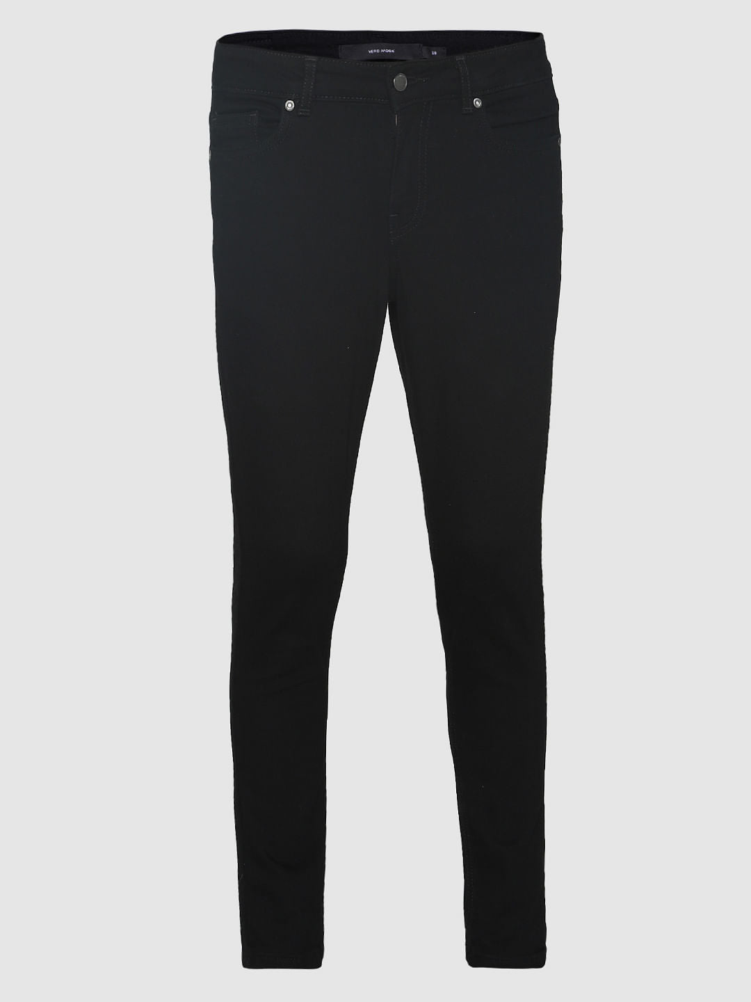 Black Mid Rise Skinny Fit Jeans