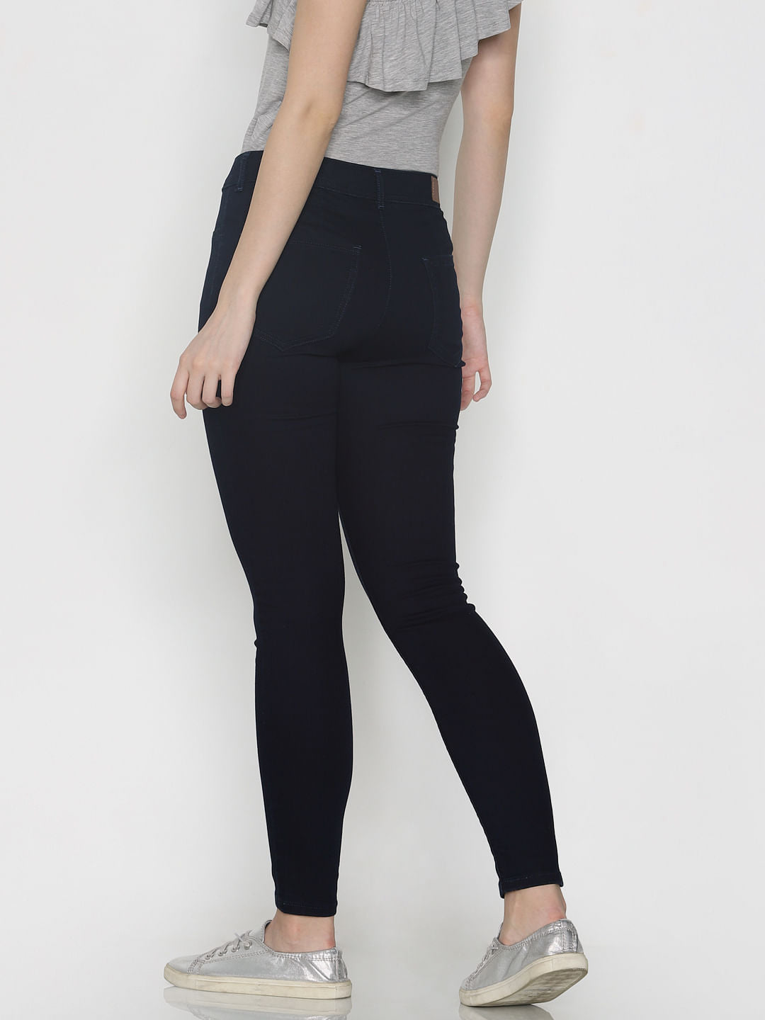 Dark Blue Mid Rise Skinny Fit Jeans