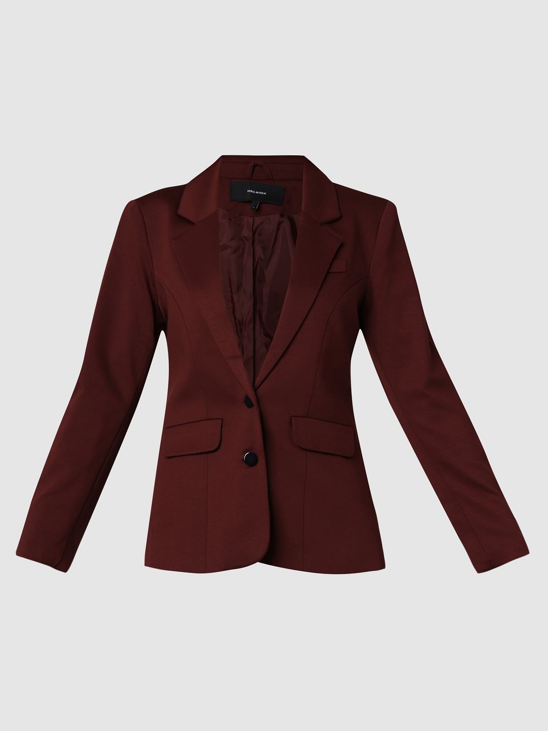 Burgundy Double Button Blazer