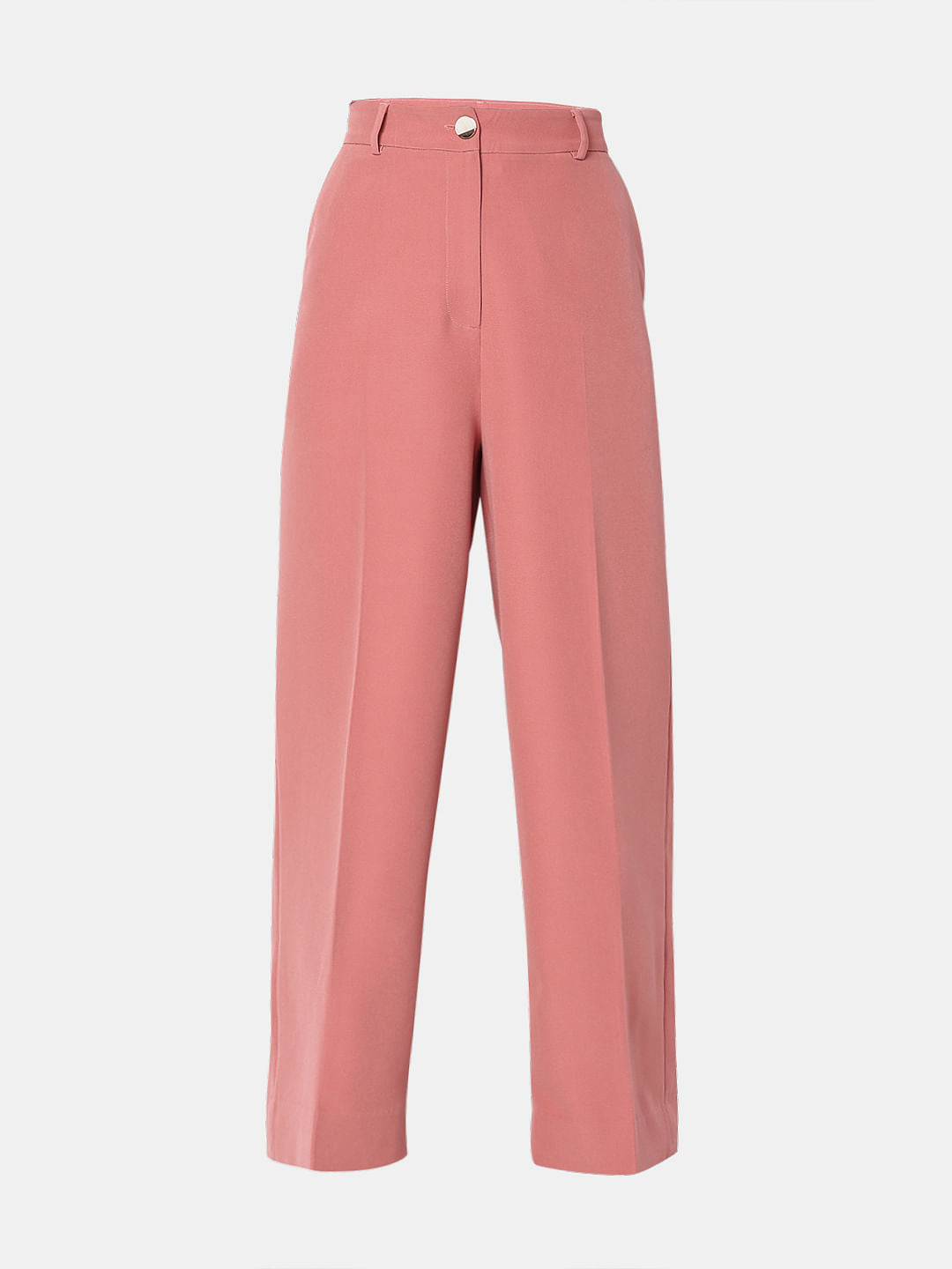 Pink High Rise Wide-Leg Pants